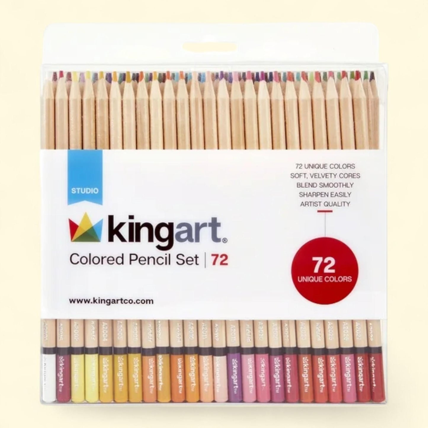 Kingart Studio Colored Pencils, Set of 72