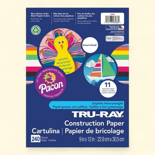 Pacon Tru-Ray Construction Paper, 9"X12" - 240 Sheets/Pkg
