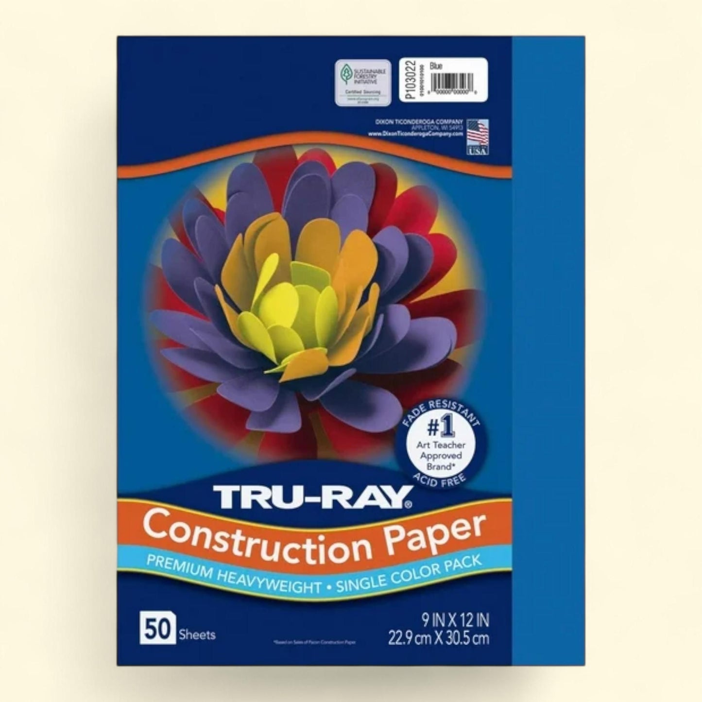 Tru-Ray Construction Paper, 9 x 12 Inches, Blue, 50 Sheets