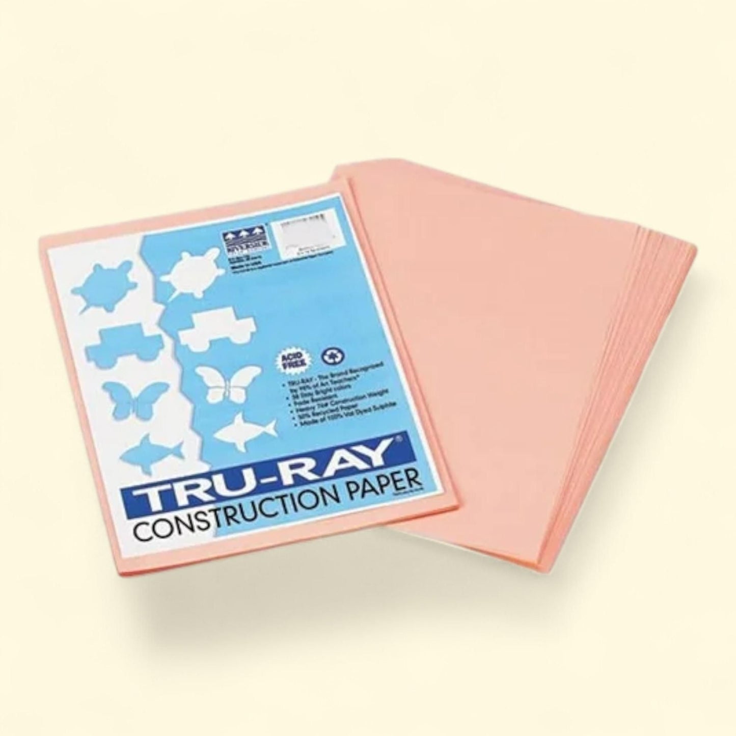 Tru-Ray Construction Paper, 9 x 12 Inches, Salmon, 50 Sheets