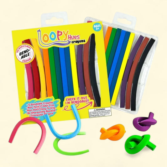 Loopy Hues Bendable Crayons, 12 Count
