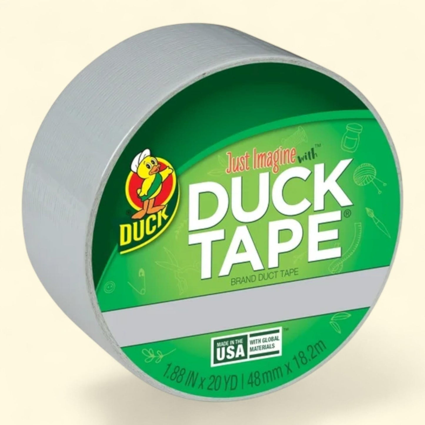 Duck Brand Duct Tape, 1.88 in. x 20 yd., Dove Grey