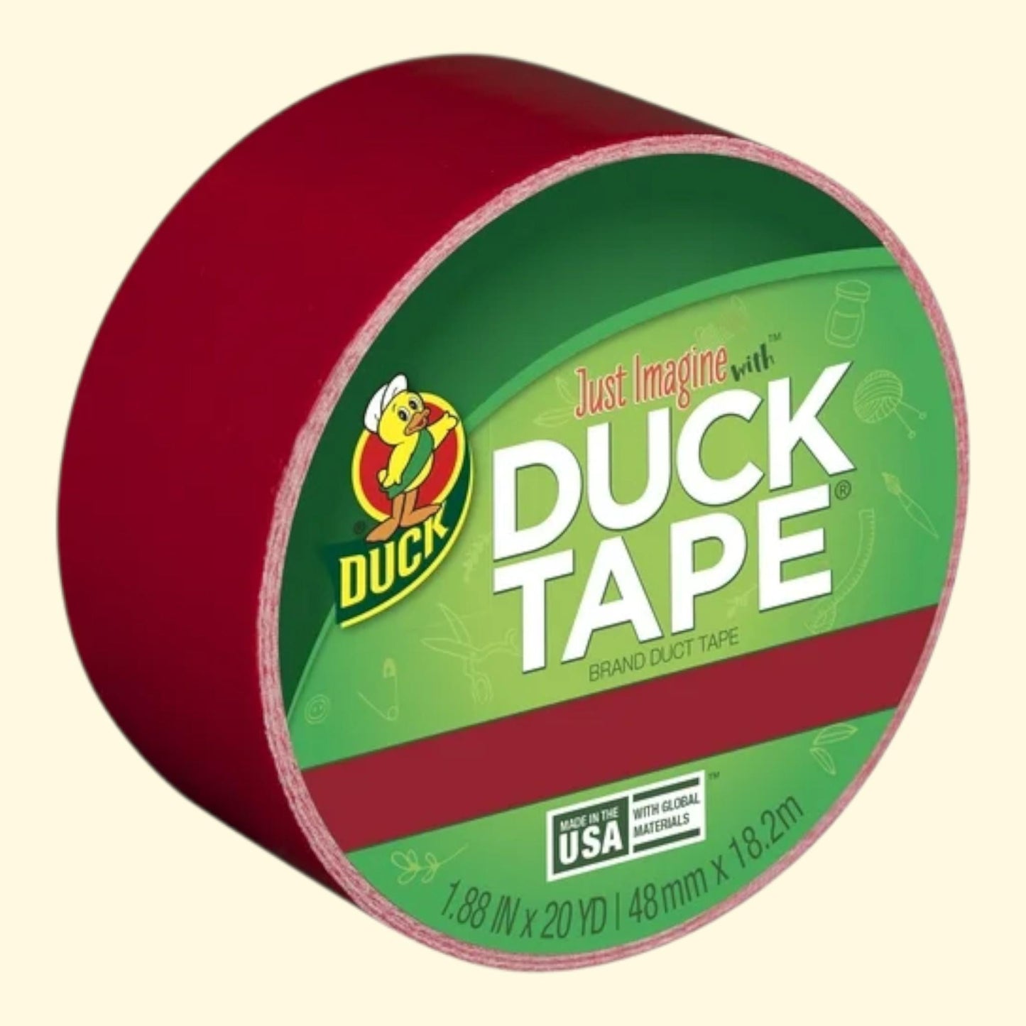 Duck Duct Tape, 1.88 in. x 20 yd., Red