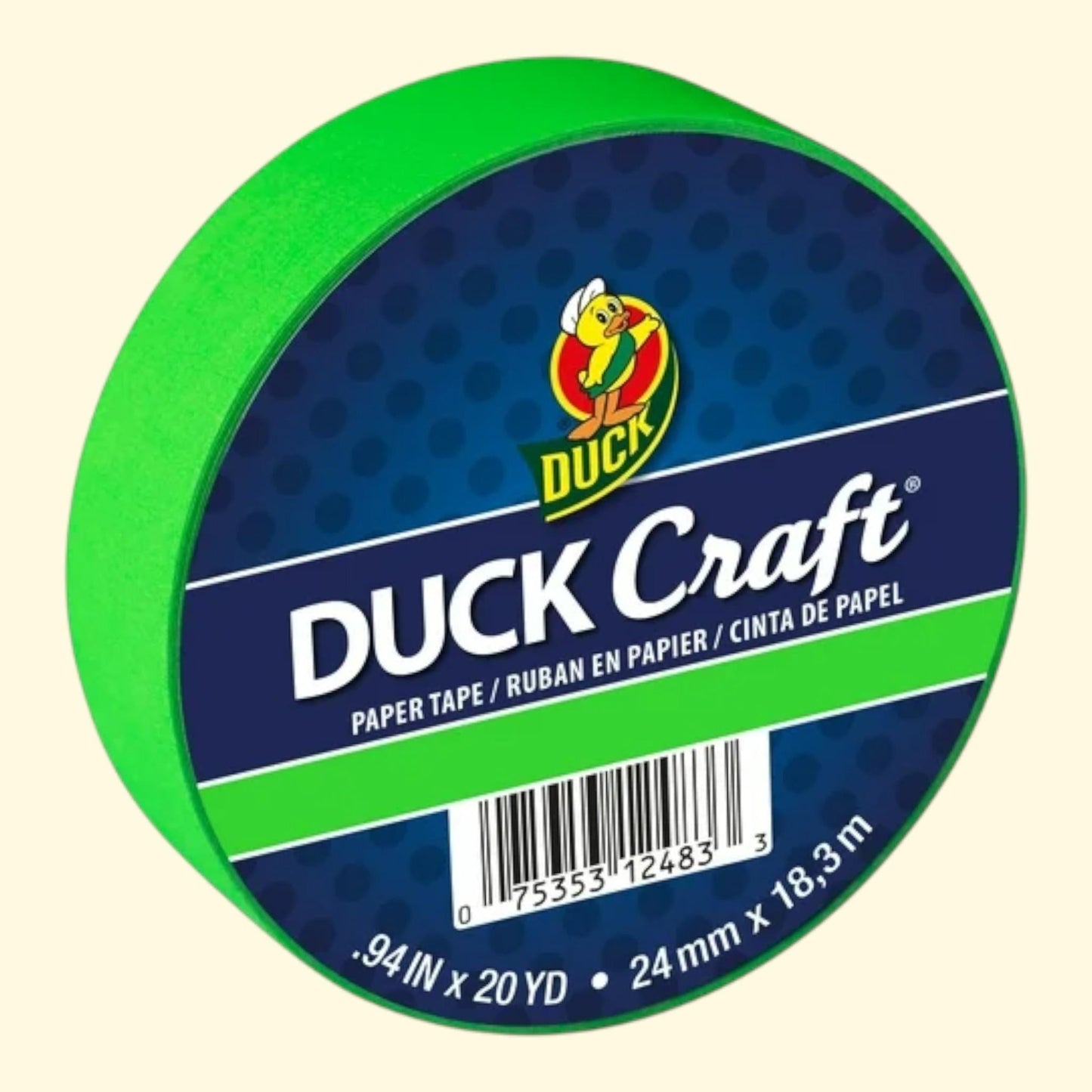 Duck Craft Paper Tapes - Neon Green, 20 Yards