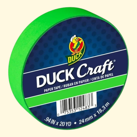 Duck Craft Paper Tapes - Neon Green, 20 Yards