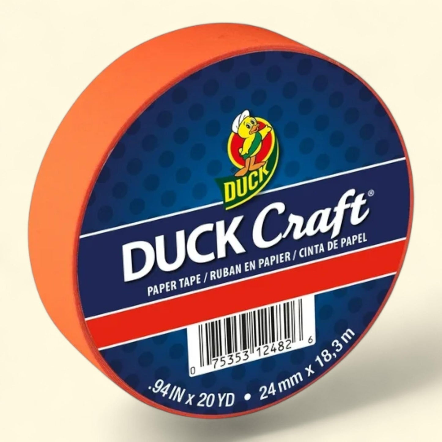Duck Craft Paper Tapes: Neon Red-Orange, 20 Yards