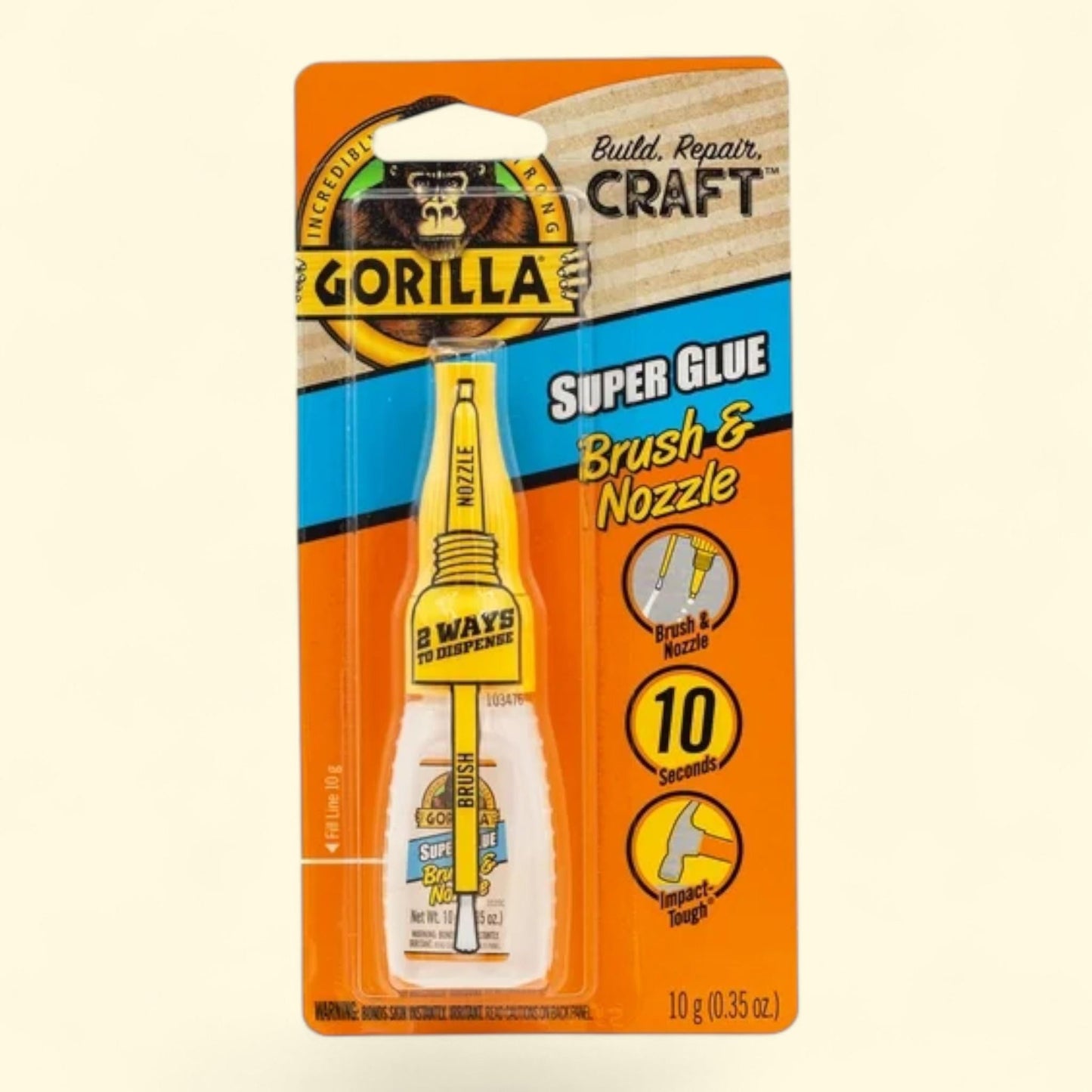 Gorilla Clear Super Glue, 10 g Bottle