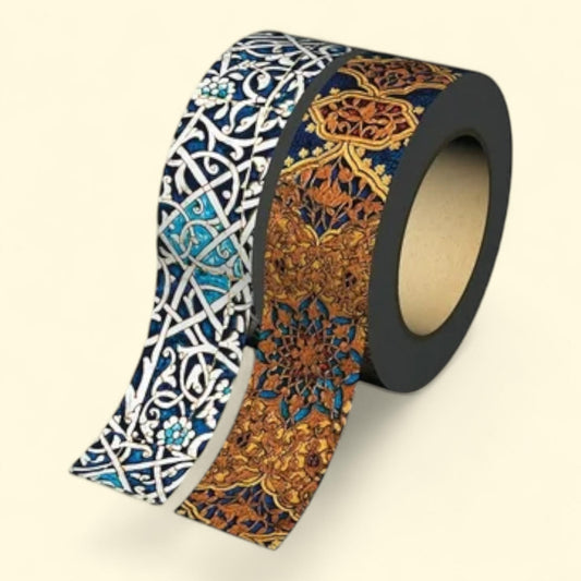 Paperblanks Granada Turquoise/Safavid Indigo Washi Tape, Mixed Pack