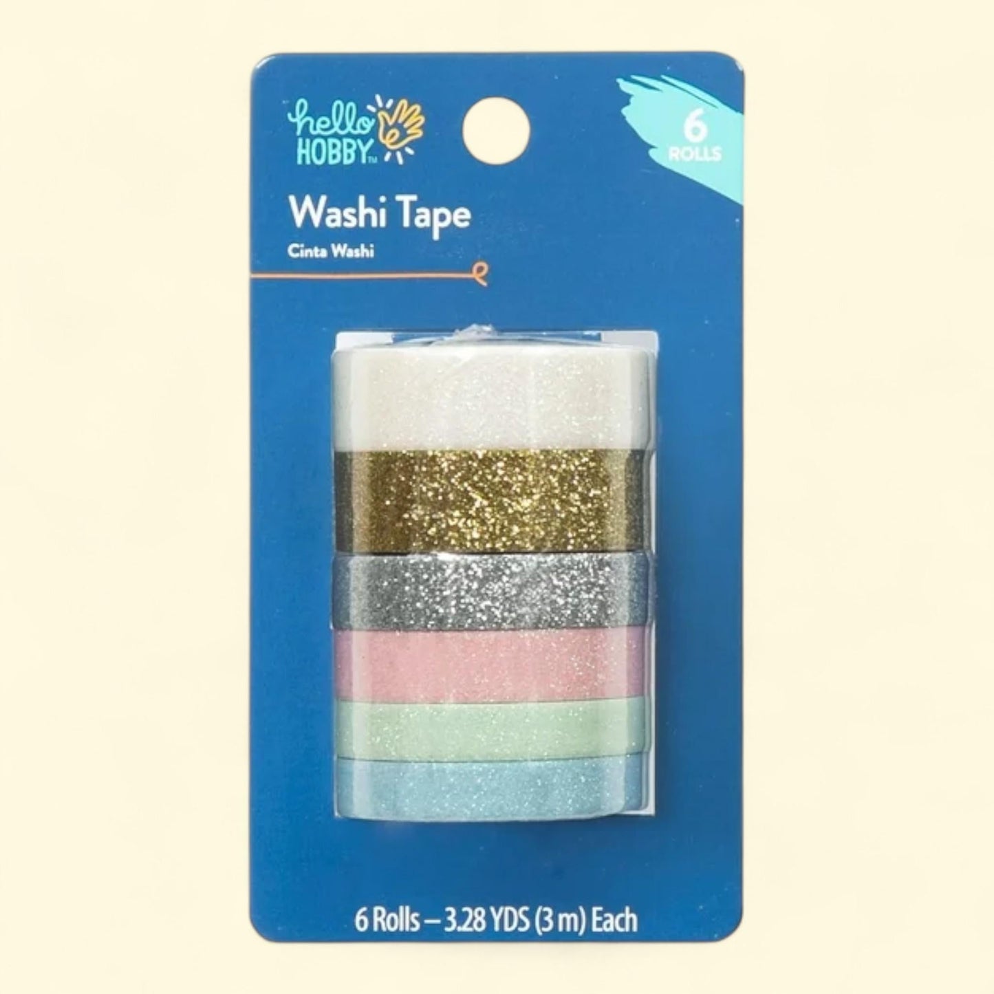 Hello Hobby Glitter Washi Tape, 6 Rolls