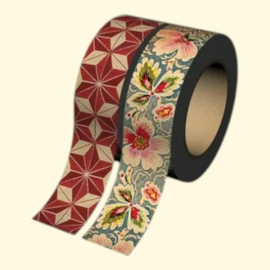 Paperblanks Washi Tape, Pack of 2 Rolls, Hishi/Filigree Floral Ivory