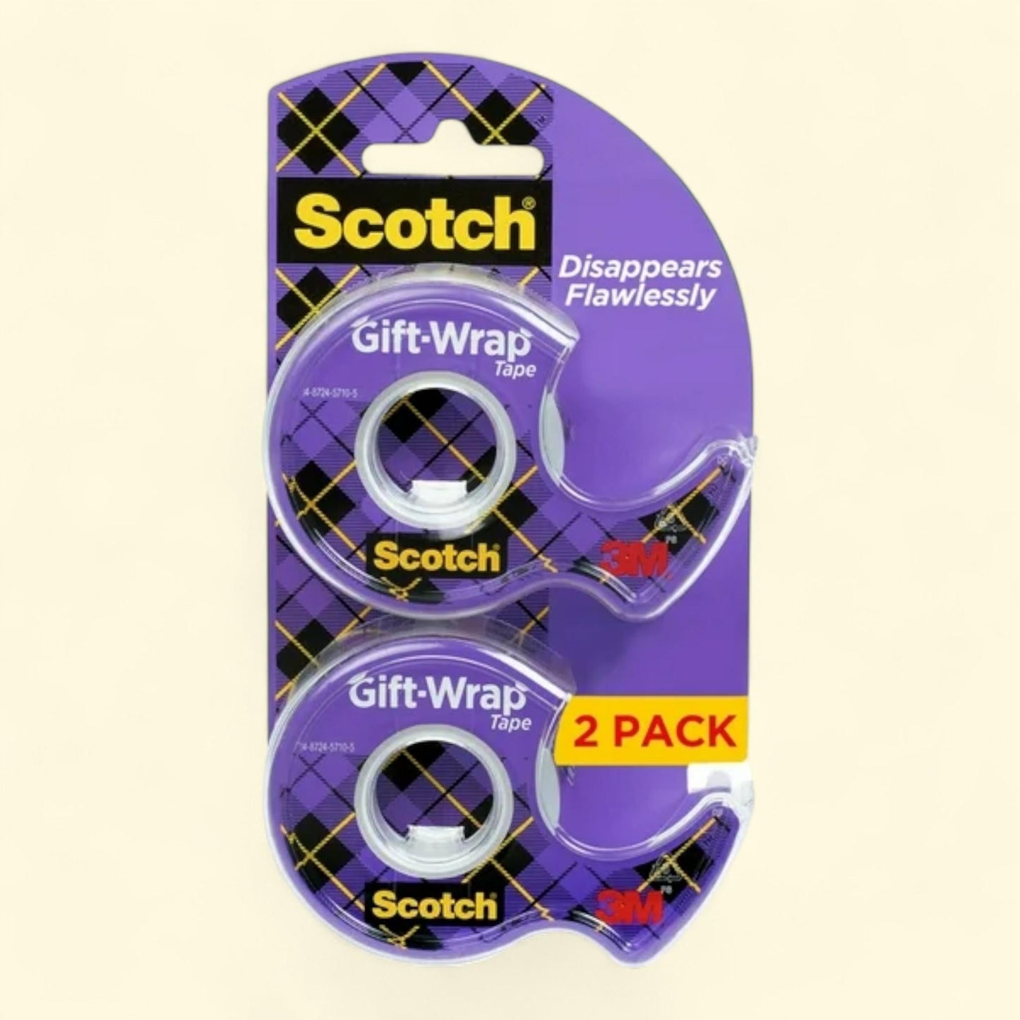 Scotch Gift Wrap Tape, Clear, 3/4 in. x 600 in., 2 Dispensers