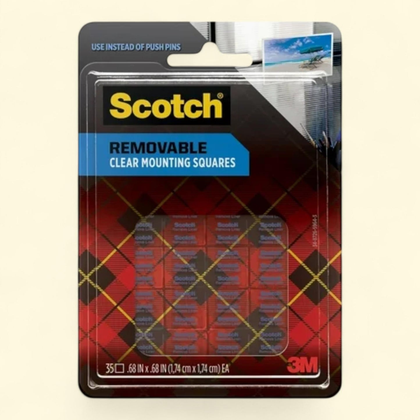 Scotch Mounting Squares, .68" x .68" Squares, 35 Total