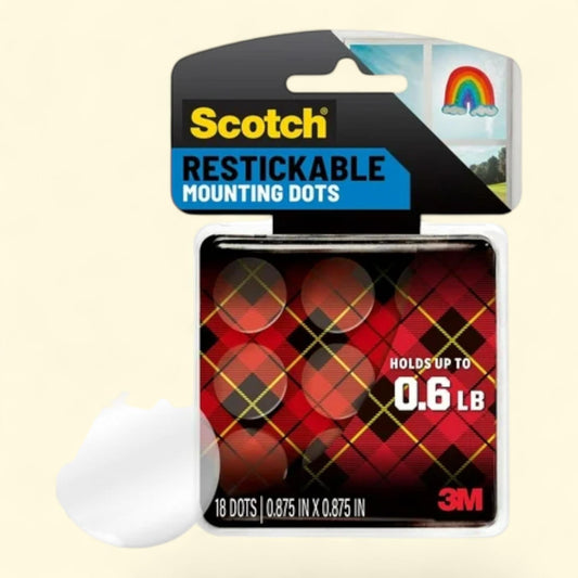 Scotch Restickable Dots, 7/8 in x 7/8 in, 18 Dots Total