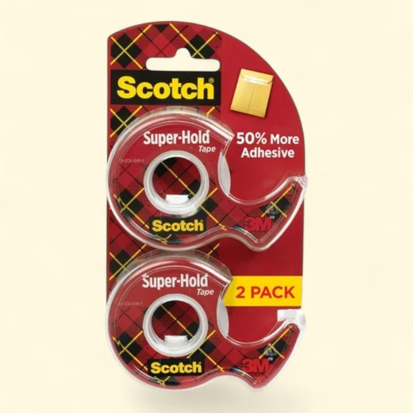 Scotch Tape Dispenser, Clear, 3/4 in. x 600 in., 2 Dispensers