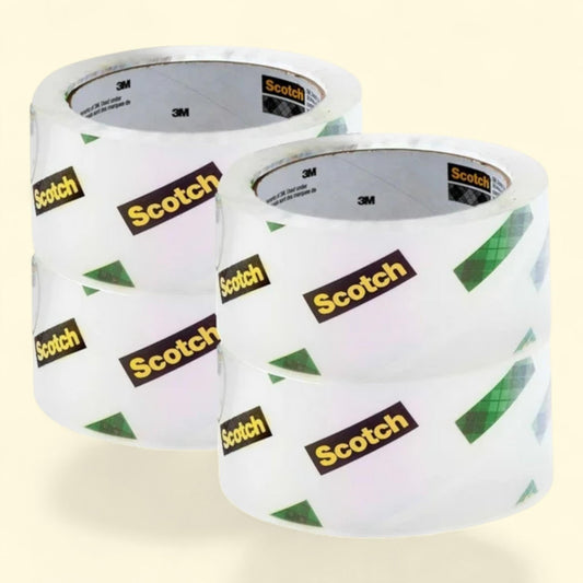 Scotch Packaging Tape, Clear, 1.88 in x 54.6 yds, 4 Rolls