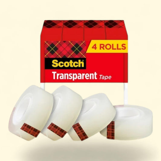 Scotch Transparent Tape, 3/4 in. x 1000 in., 4 Rolls