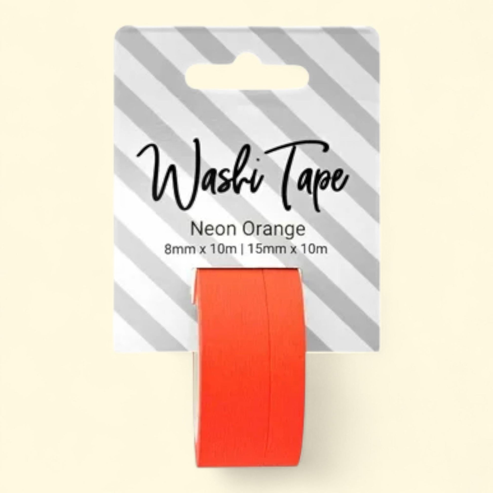 Washi Tape Solid Neon Orange, 8 & 15mm x 10m — authentic US product shipped worldwide by Treatspree