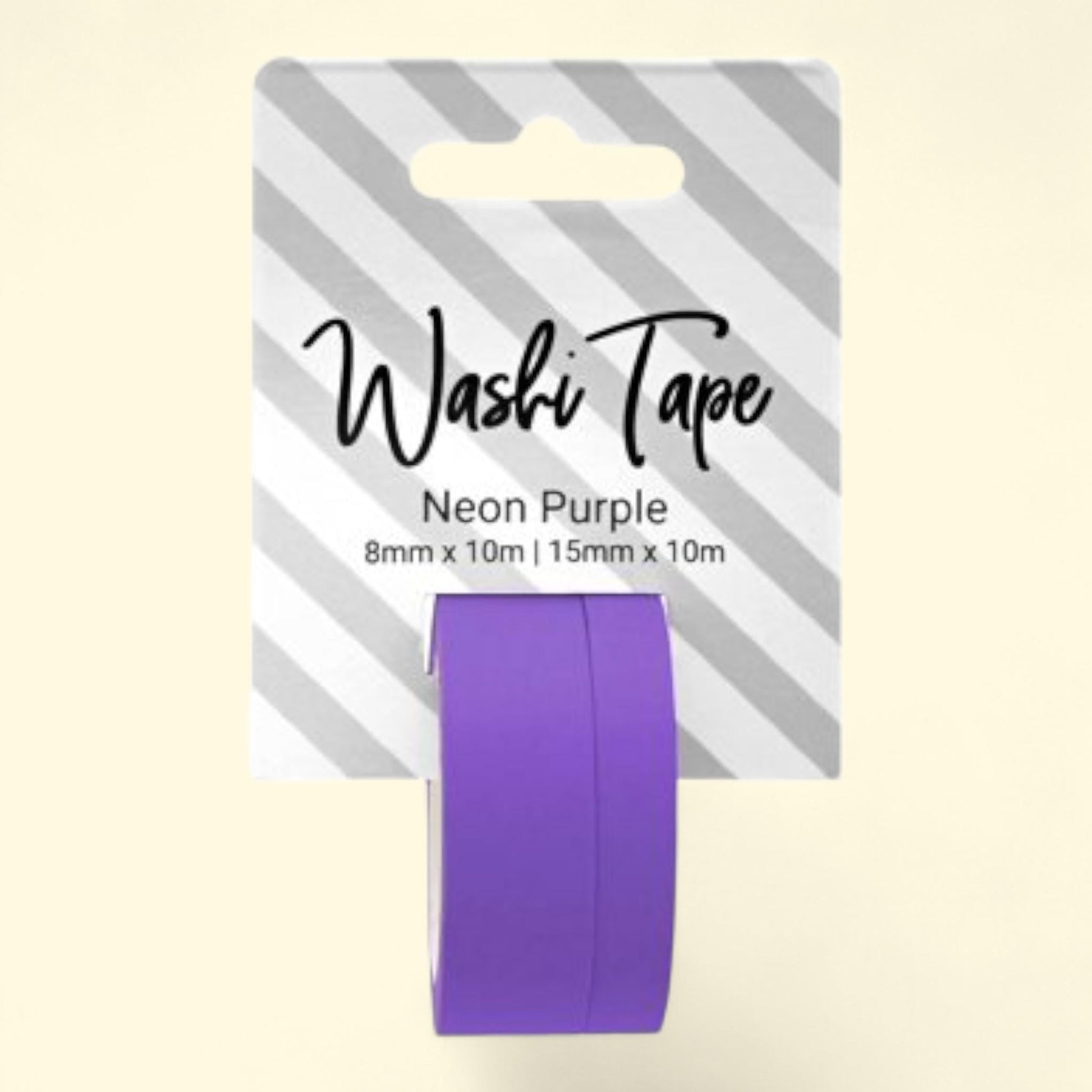 Washi Tape, Solid Neon Purple, 8 & 15mm x 10m — authentic US product shipped worldwide by Treatspree