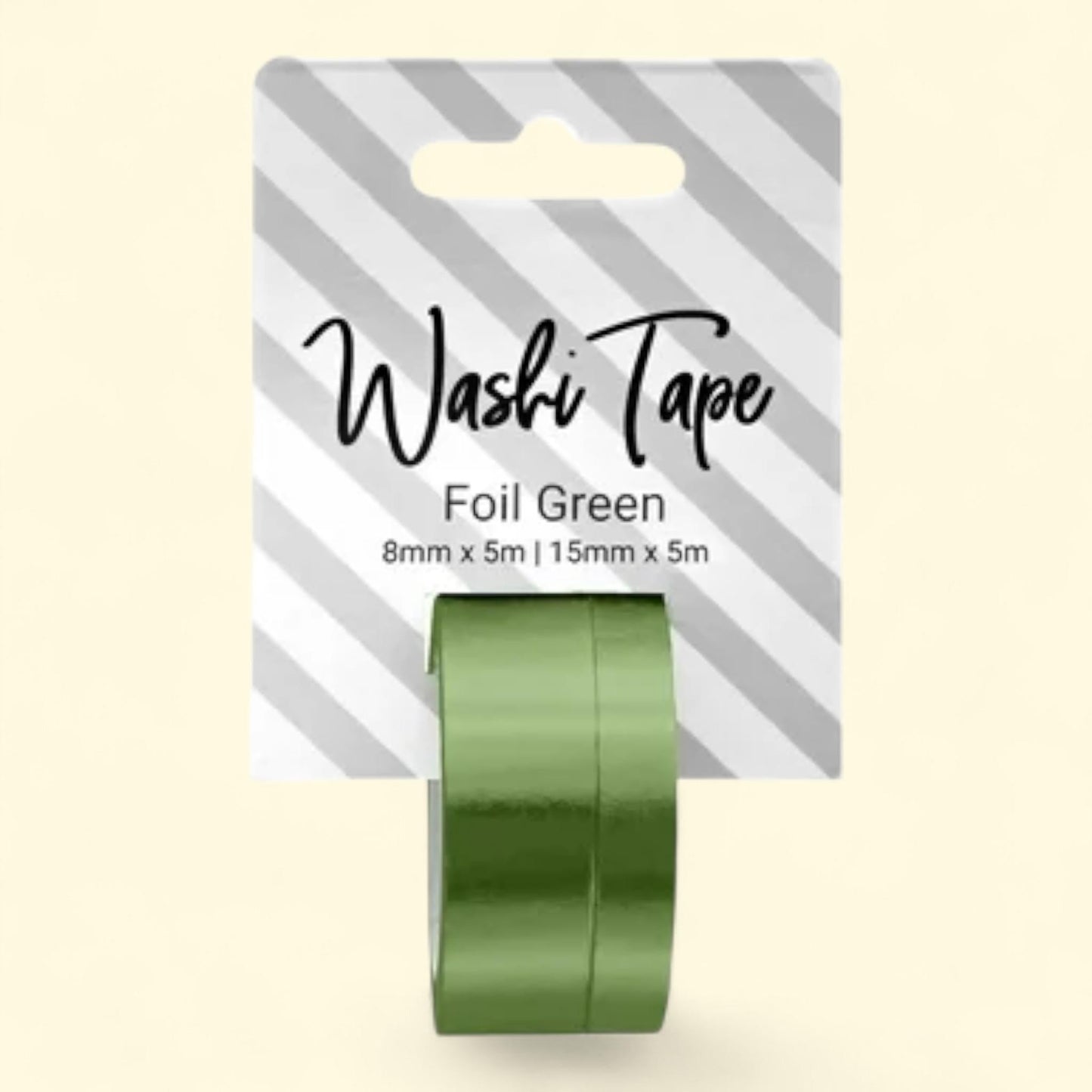 Washi Tape, Foil Green, 8 & 15mm x 5m — authentic US product shipped worldwide by Treatspree