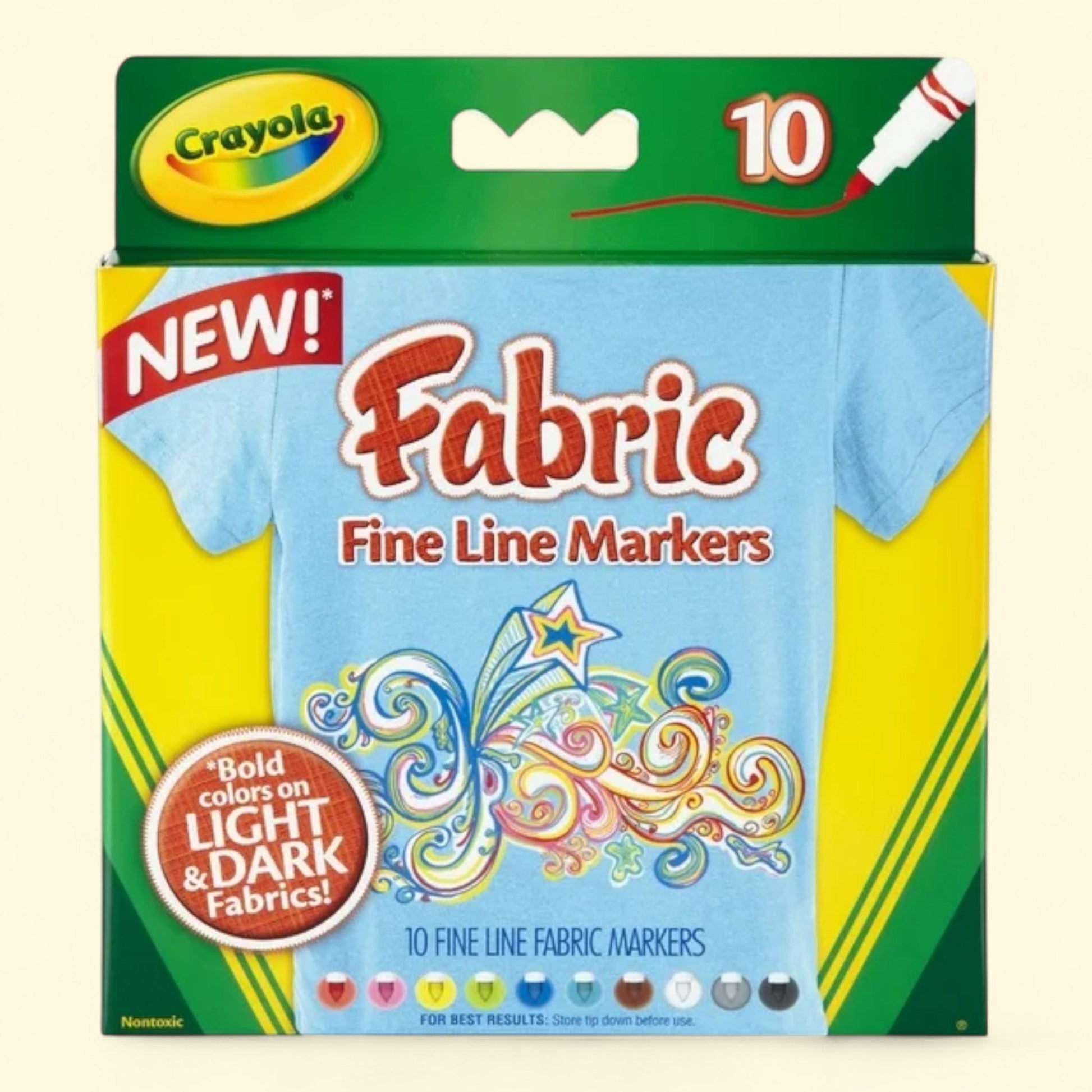 Crayola Fine Line Fabric Markers, 10 count — authentic US product shipped worldwide by Treatspree