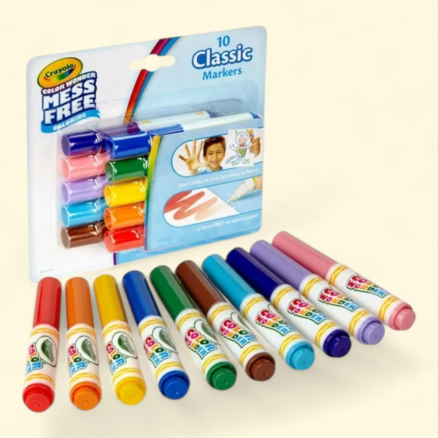Crayola Color Wonder Mini Markers, 10 Ct, Classic Colors — authentic US product shipped worldwide by Treatspree