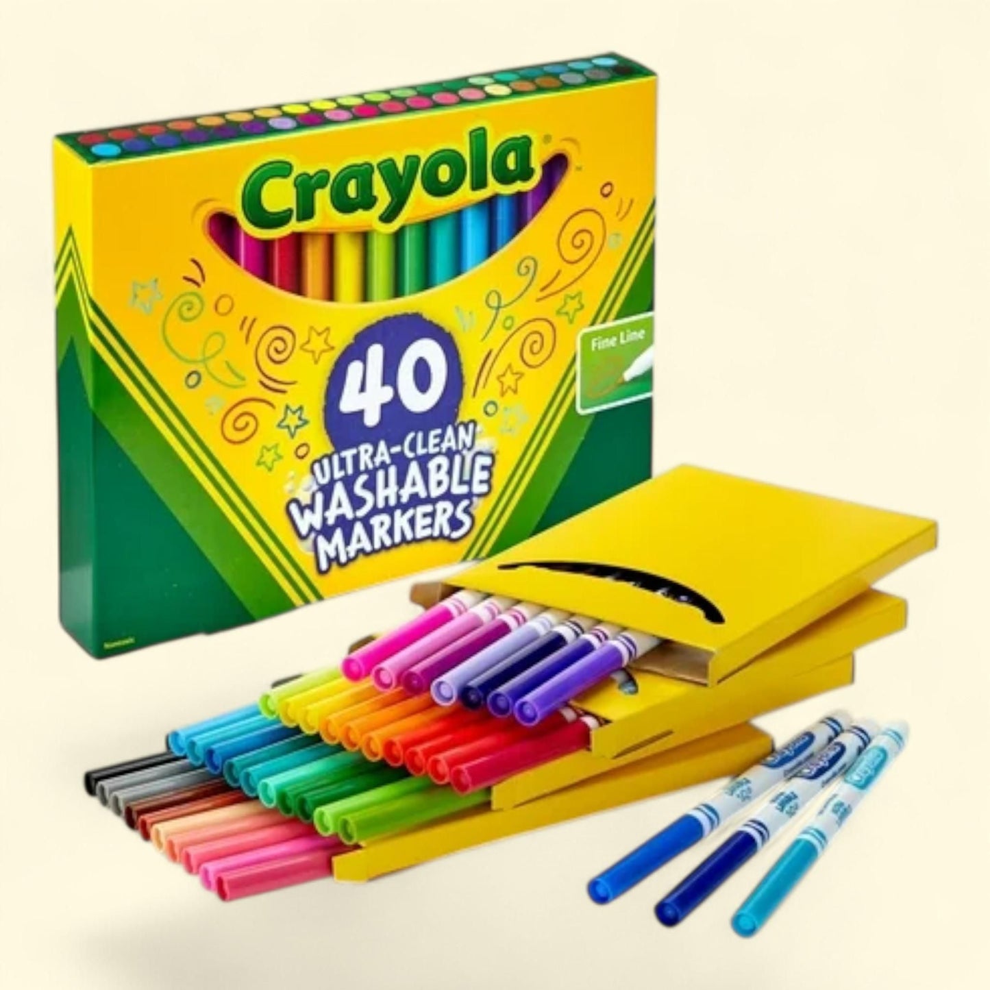 Crayola Washable Classic Markers, Fine Point - 40 per Set — authentic US product shipped worldwide by Treatspree