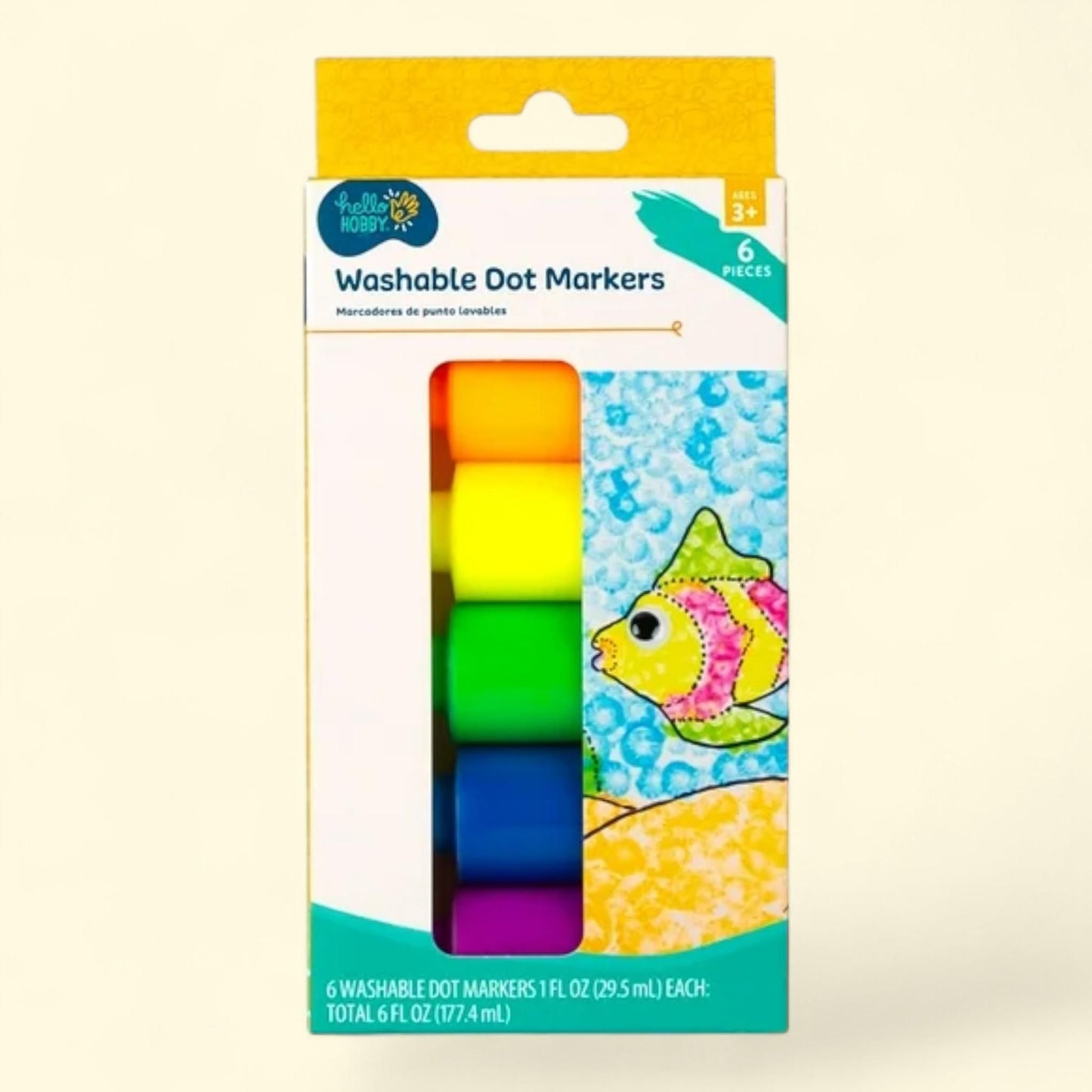 Hello Hobby Dot Markers, 6-Pack Neon Colors