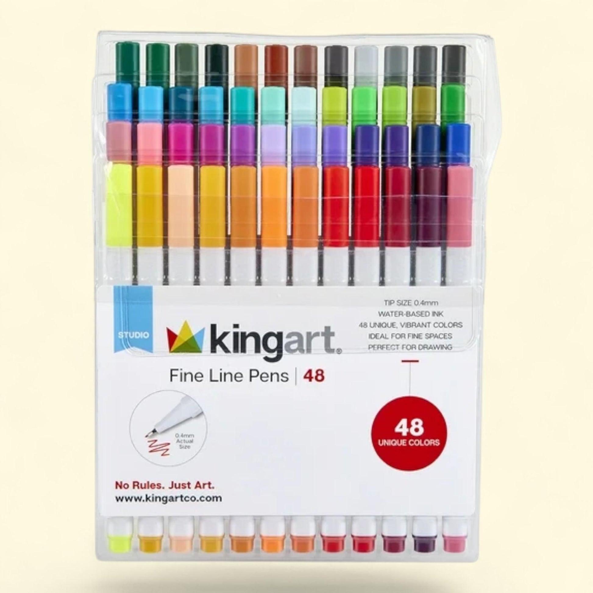 KINGART Fine Line Color Ink Pens, 48pc, 0.4 mm — authentic US product shipped worldwide by Treatspree