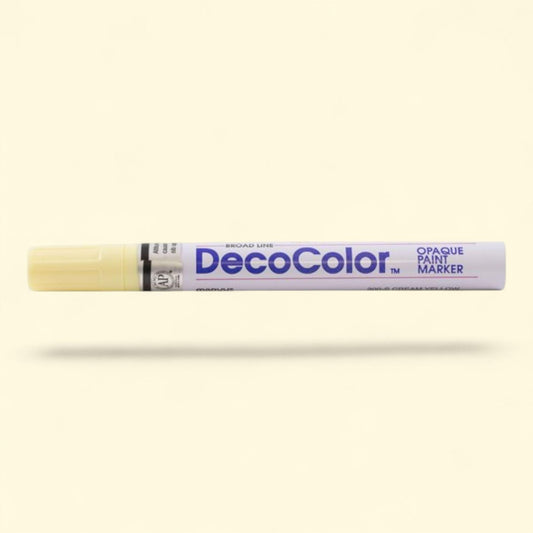 Marvy Uchida Broad Line Opaque Paint Marker, Cream Yellow, 1 Pack