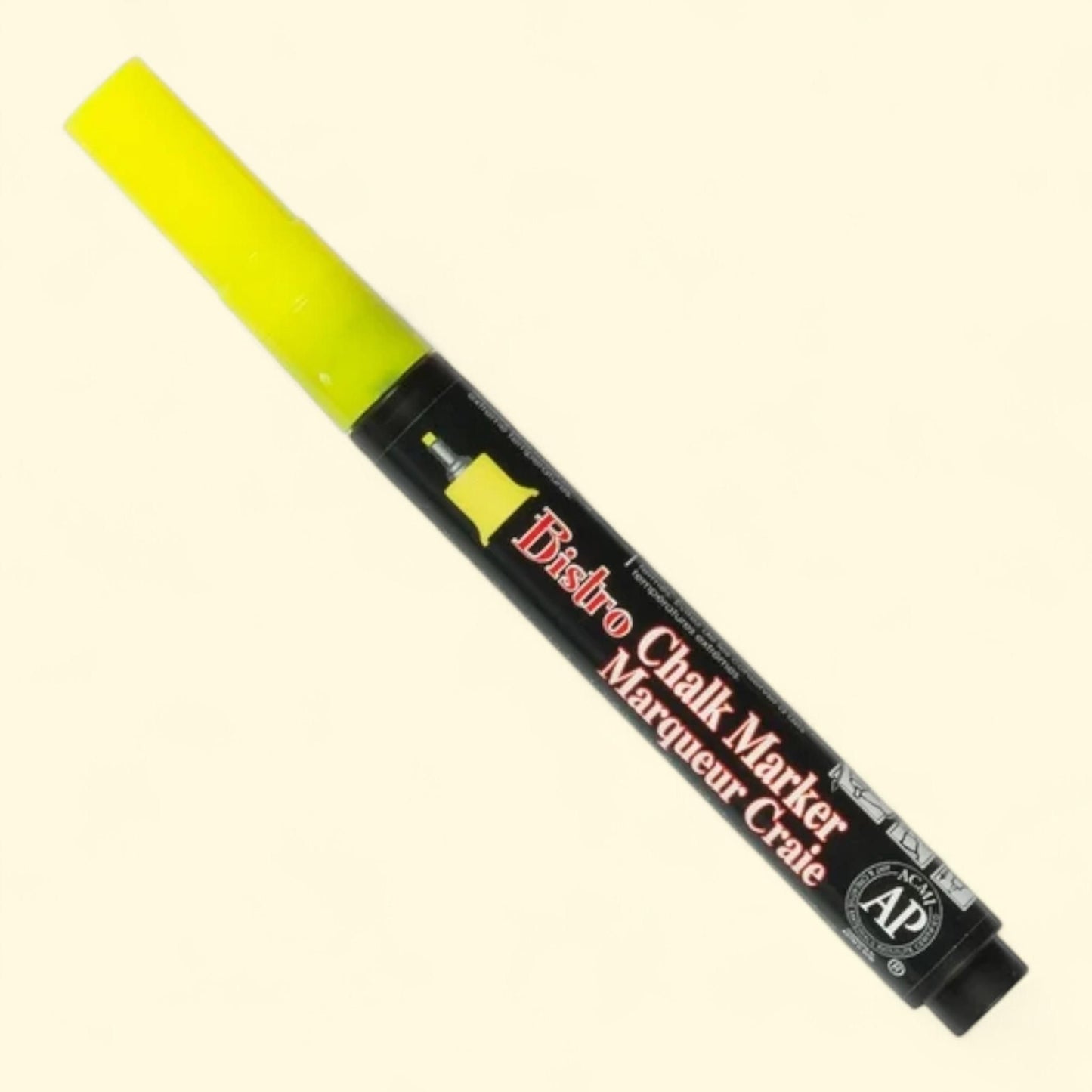 Marvy Uchida Chalk Marker, Extra Fine Point, Neon Yellow, 1/Pack