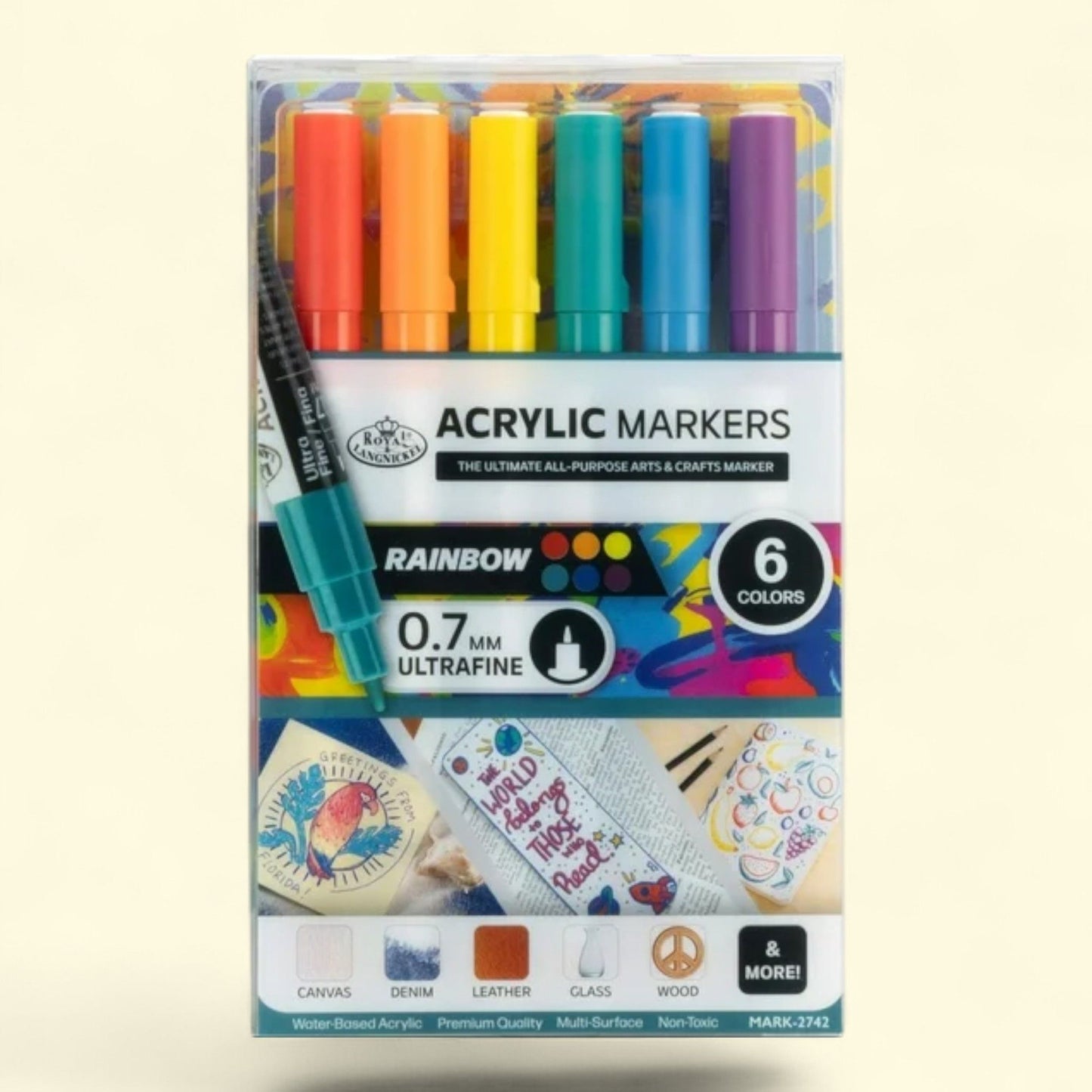 Royal & Langnickel Acrylic Rainbow Markers, 6 Piece, .7mm — authentic US product shipped worldwide by Treatspree