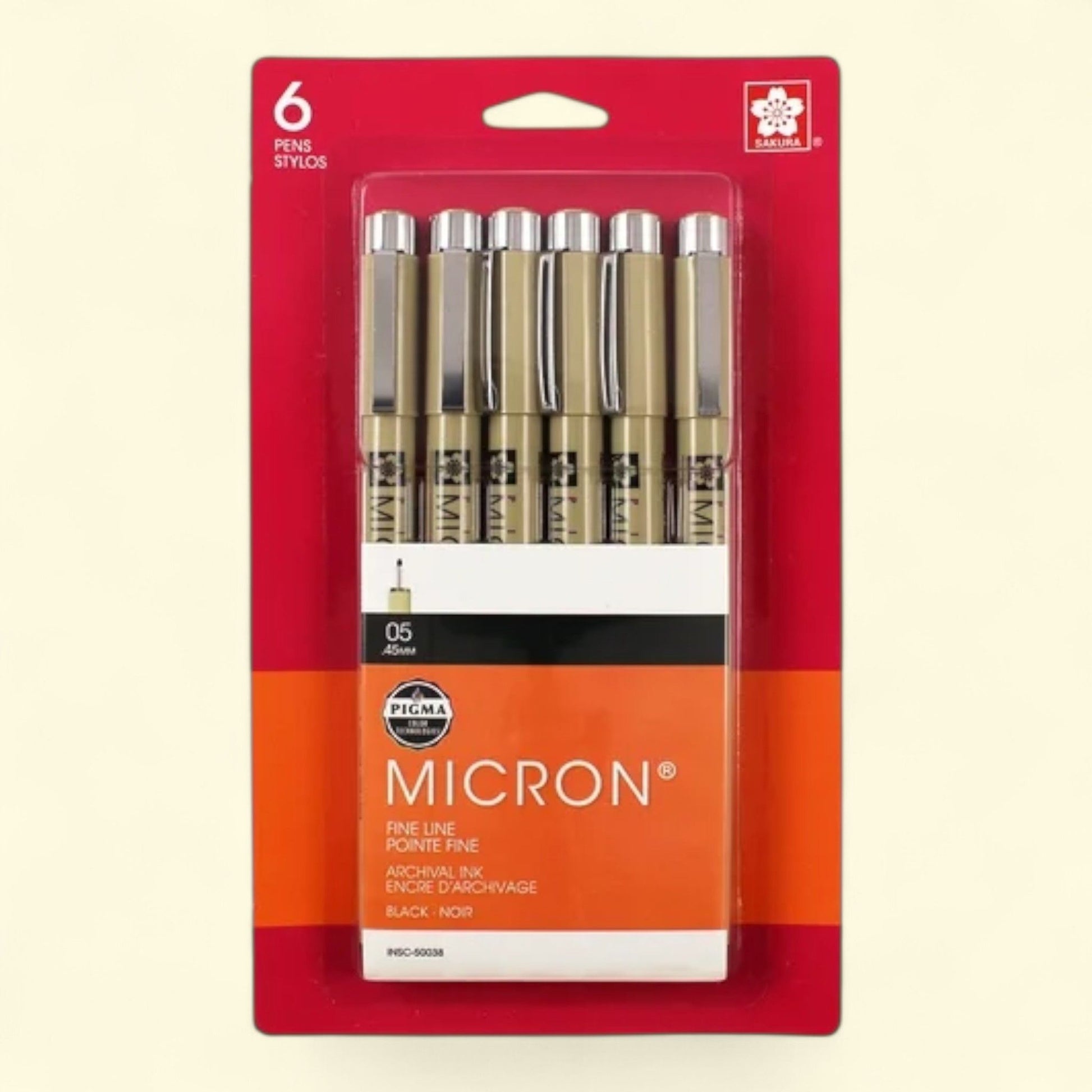 Sakura Pigma Micron Fineliner Pens, 05 Tip Size, 6 Pk — authentic US product shipped worldwide by Treatspree