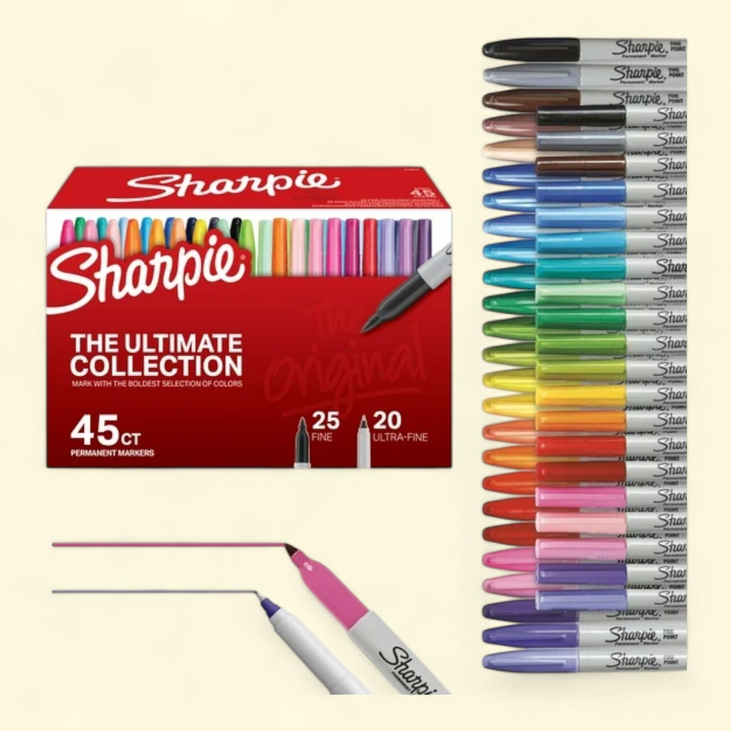 Sharpie Permanent Markers Ultimate Collection, 45 Count — authentic US product shipped worldwide by Treatspree