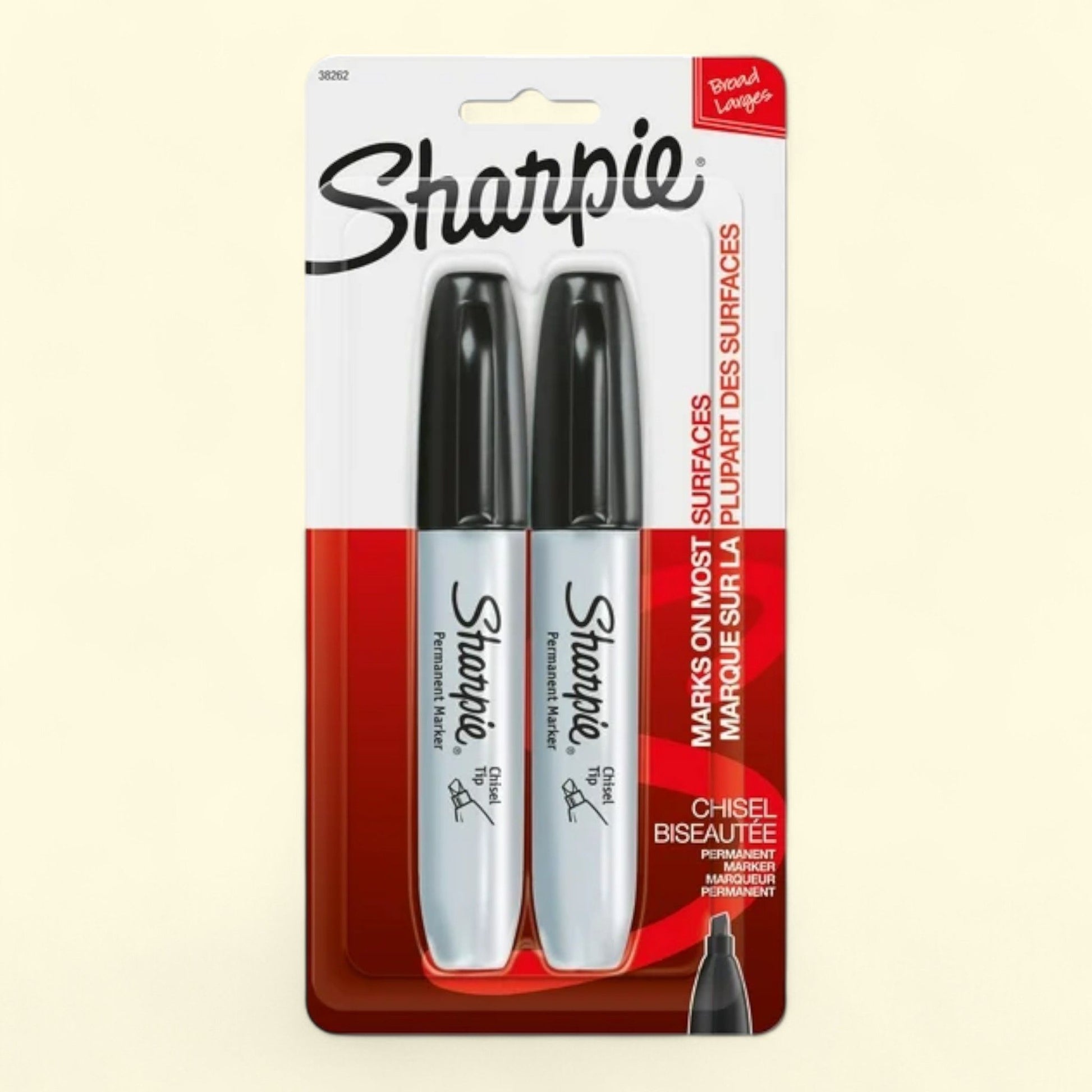 Sharpie Permanent Markers, Chisel Tip, 2 Count — authentic US product shipped worldwide by Treatspree