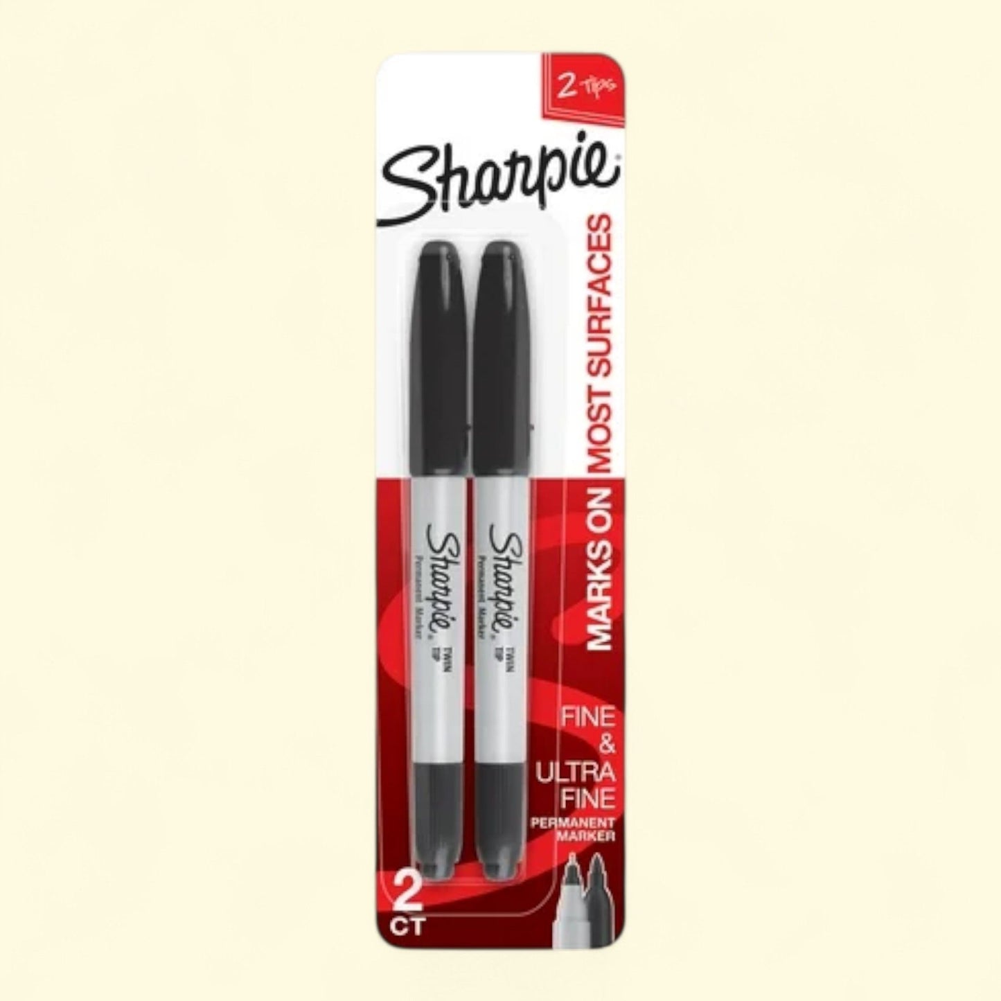 Sharpie Twin Tip Permanent Markers, Fine and Ultra Fine, Black, 2 C... — authentic US product shipped worldwide by Treatspree