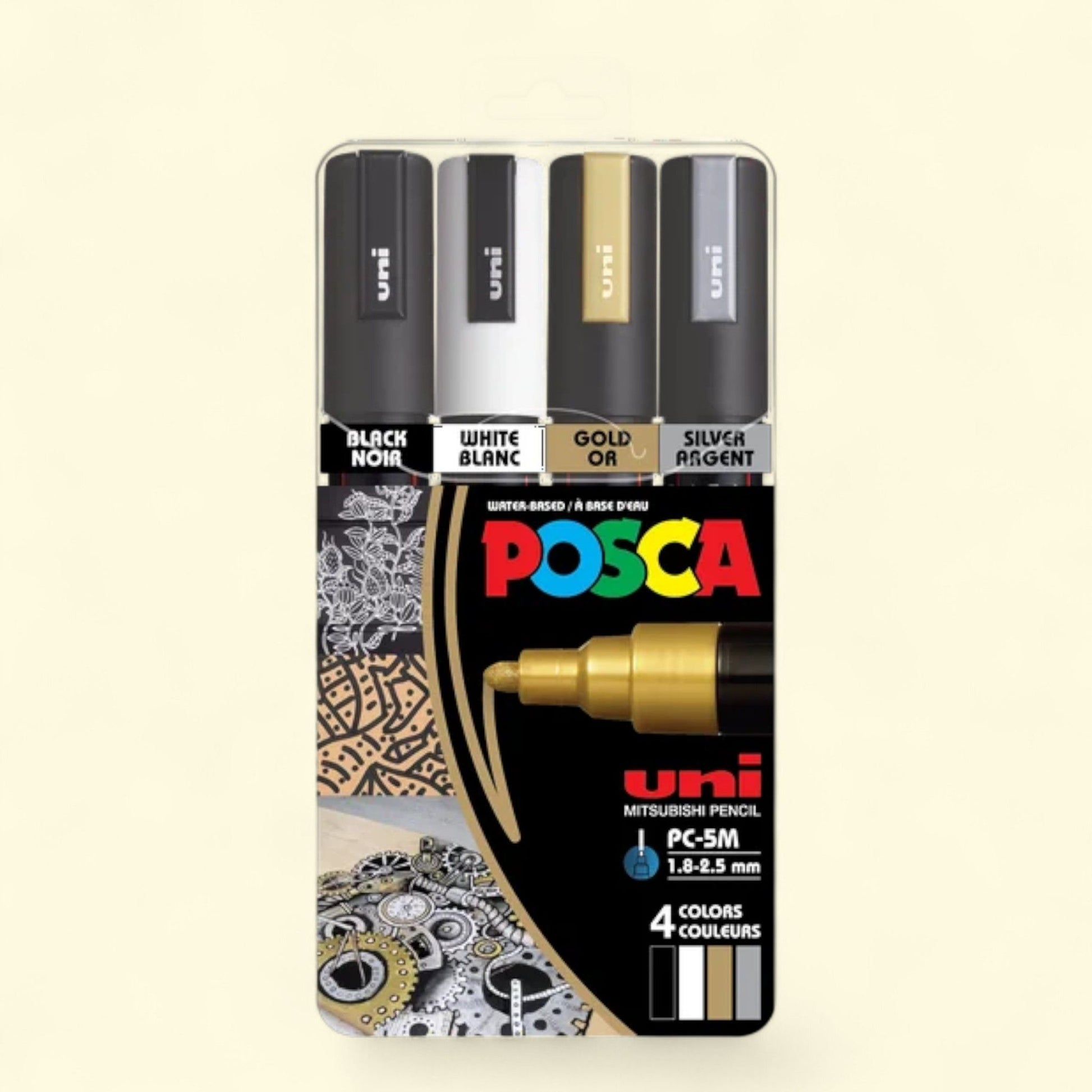 Uni POSCA PC-5M Paint Markers, Medium Point, 4 Pack — authentic US product shipped worldwide by Treatspree