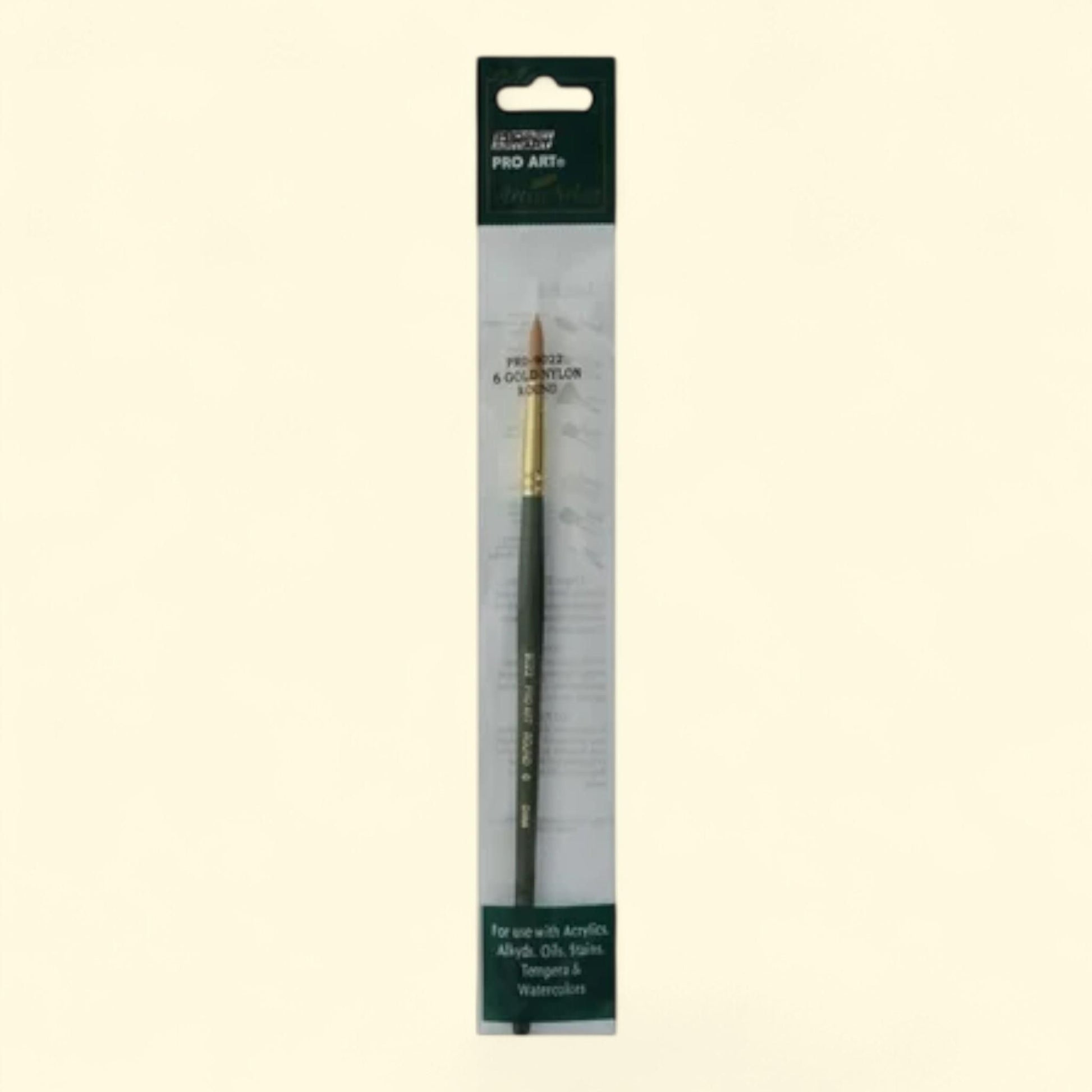 Pro Art Brush Gold Nylon Round #6, 6 Size — authentic US product shipped worldwide by Treatspree