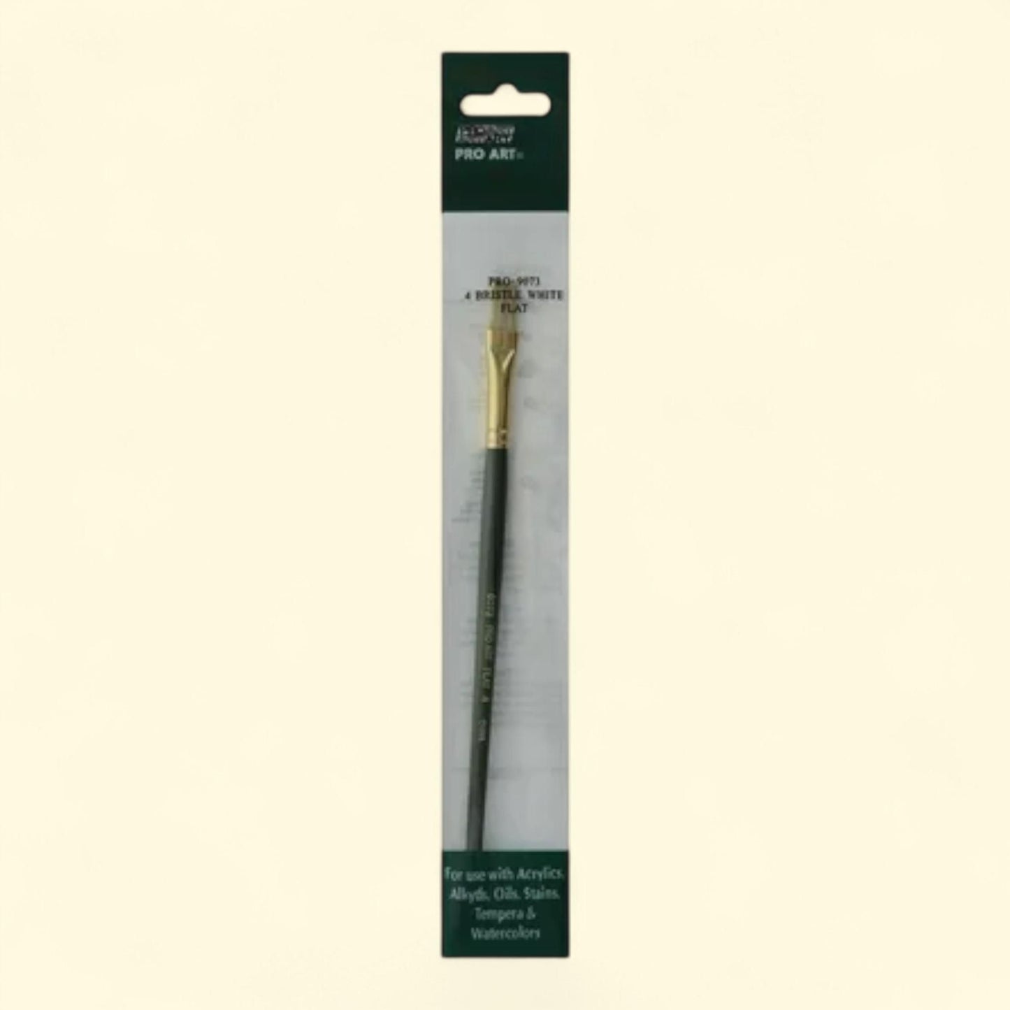 Pro Art Brush White Bristle Flat #4, Paint Brushes, Acrylic Paint B... — authentic US product shipped worldwide by Treatspree