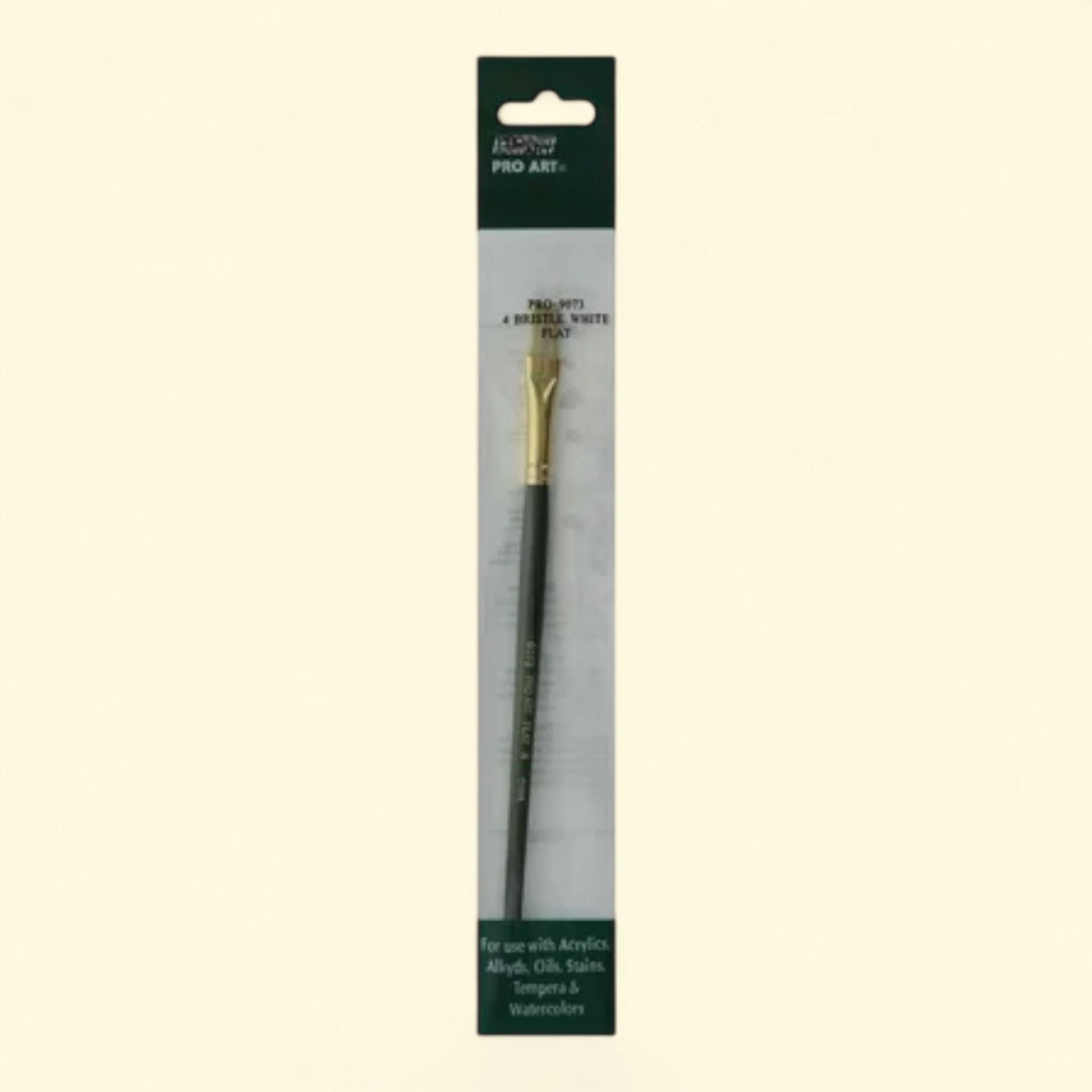 Pro Art Brush White Bristle Flat #4, Paint Brushes, Acrylic Paint B... — authentic US product shipped worldwide by Treatspree