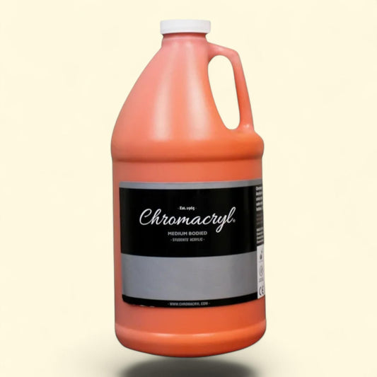 Chromacryl Students' Acrylics, Orange Vermilion, Half Gallon