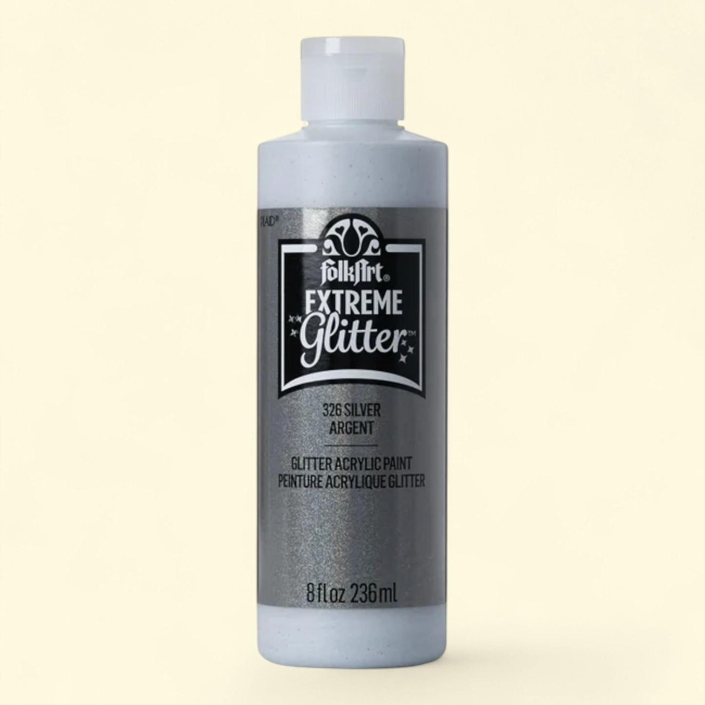 FolkArt Extreme Glitter Acrylic Craft Paint, Silver, 8 fl oz