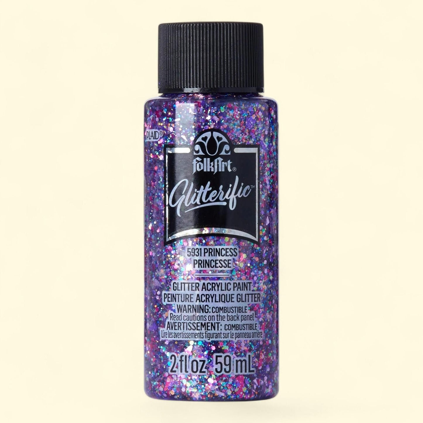 FolkArt Glitterific Acrylic Craft Paint, Princess, 2 fl oz