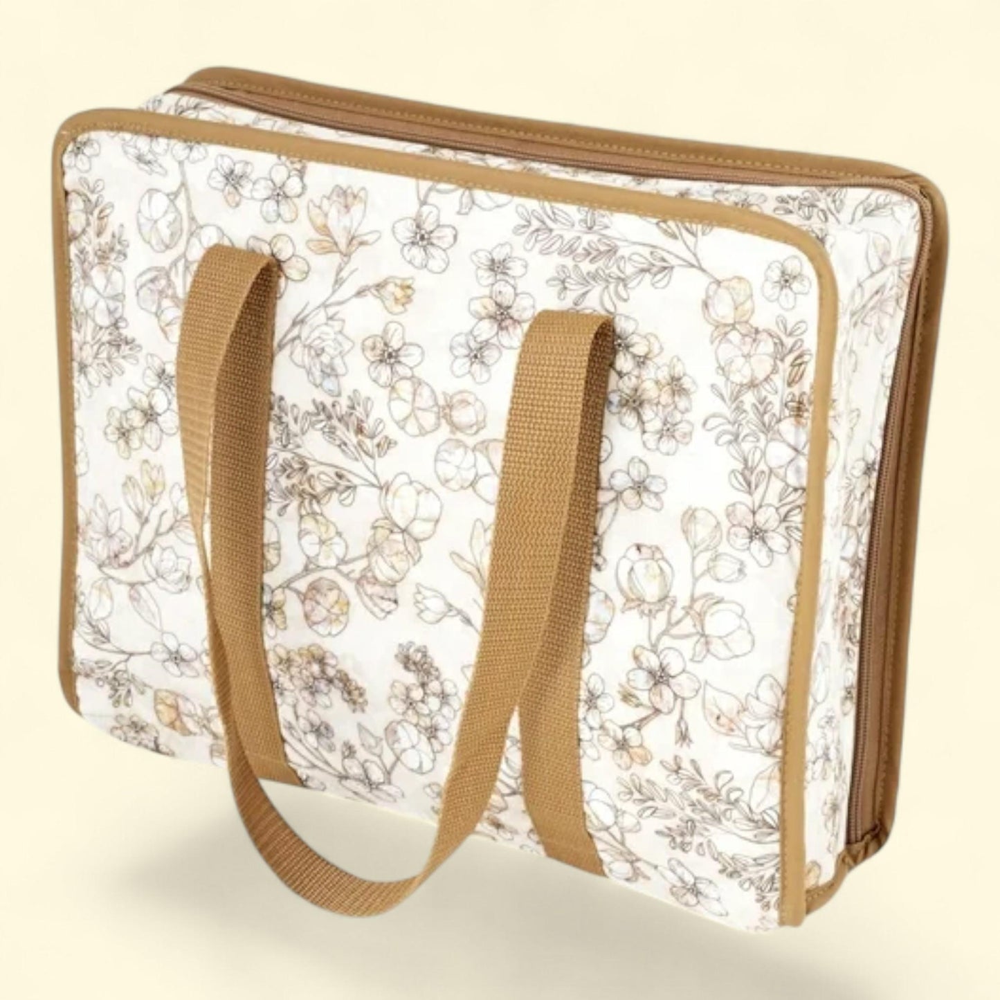 Dritz Project Organizer Bag, Soft Beige Floral, 1 ct