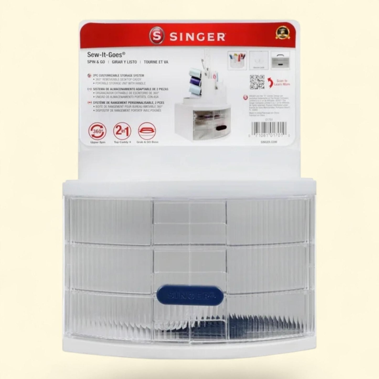 SINGER Sew-It-Goes Spin & Go Sewing Storage Container, 1 ct
