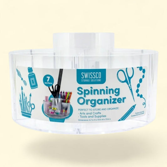 Swissco Arts and Crafts Storage Caddy Organizer, Clear, 7 Sections, 1 ct