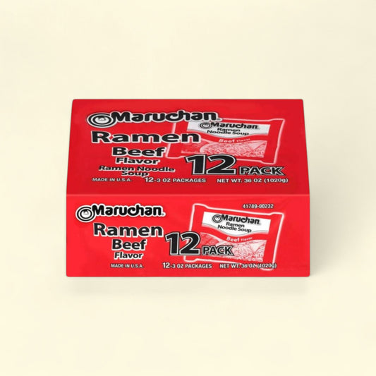 Maruchan Ramen Noodle Beef Flavor Soup, 3 oz, 12 Count — authentic US product shipped worldwide by Treatspree