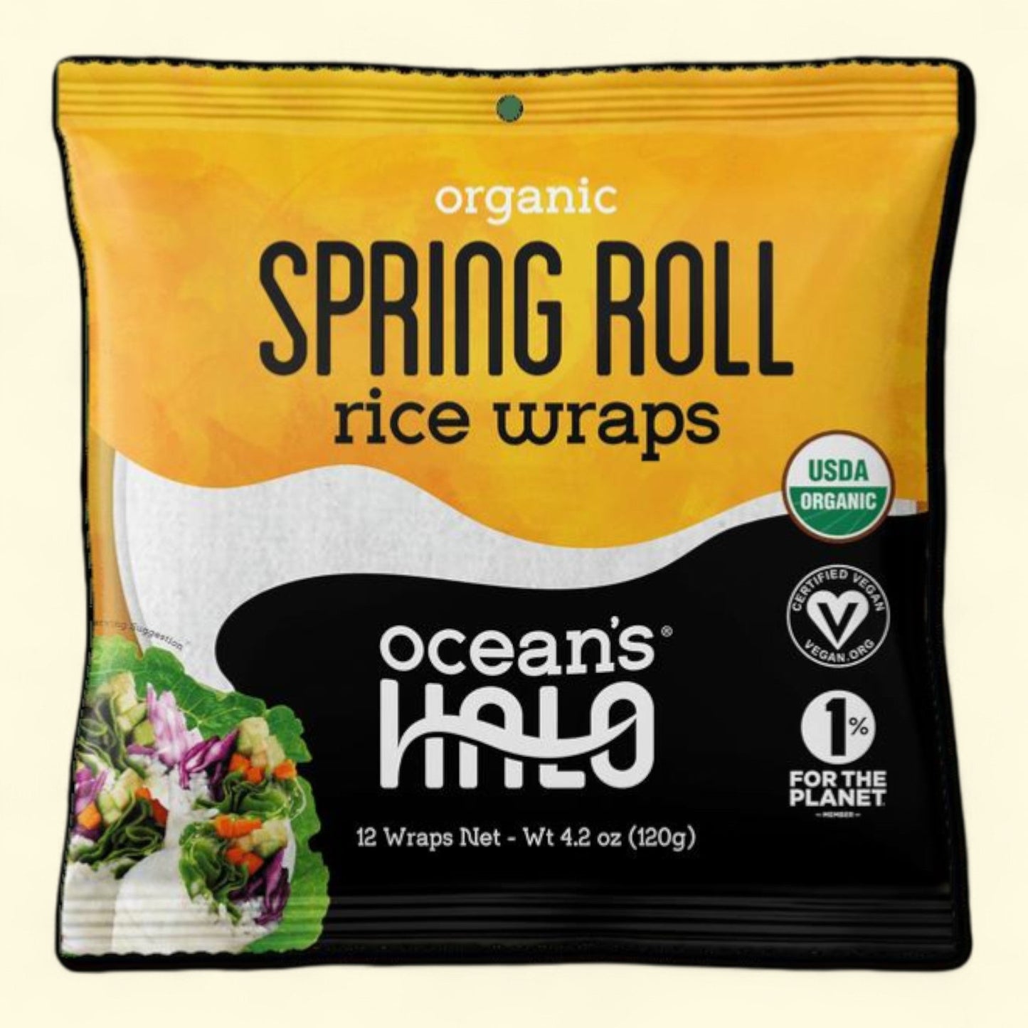 Ocean's Halo Organic Spring Roll Rice Paper Wrap, 4.2 oz