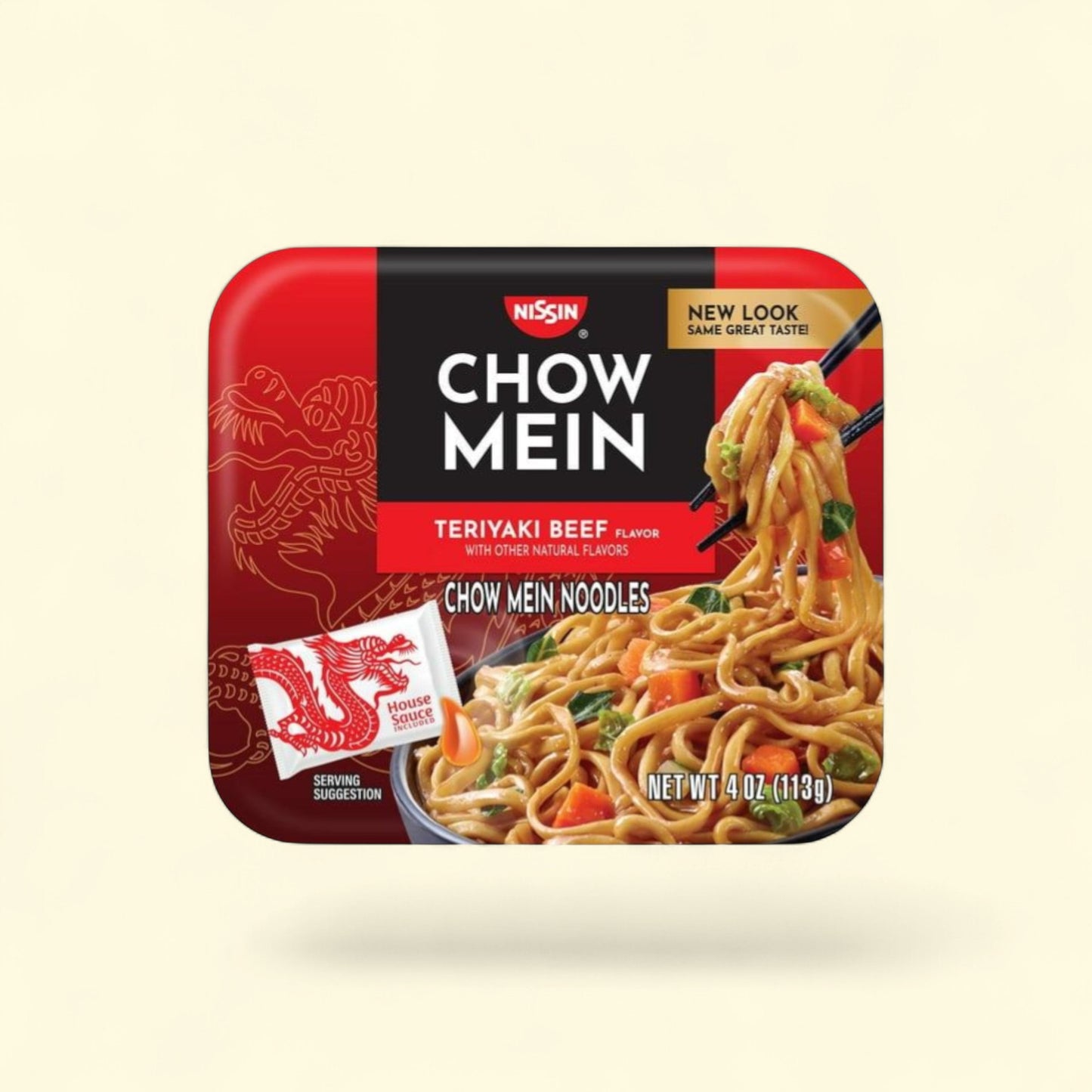 Nissin Foods Chow Mein Instant Noodles, Teriyaki Beef Flavor, 4.0 o... — authentic US product shipped worldwide by Treatspree