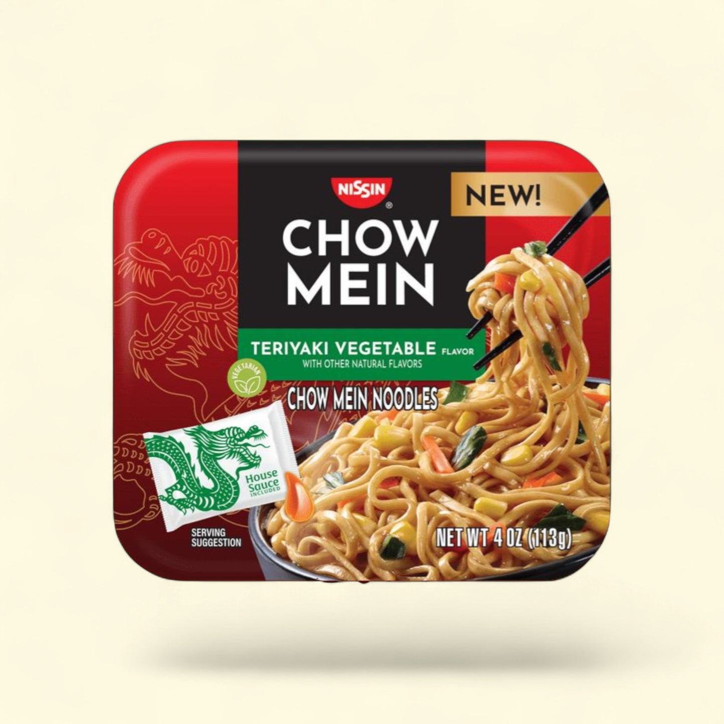 Nissin Foods Chow Mein Instant Noodles, Teriyaki Vegetable Flavor, ... — authentic US product shipped worldwide by Treatspree