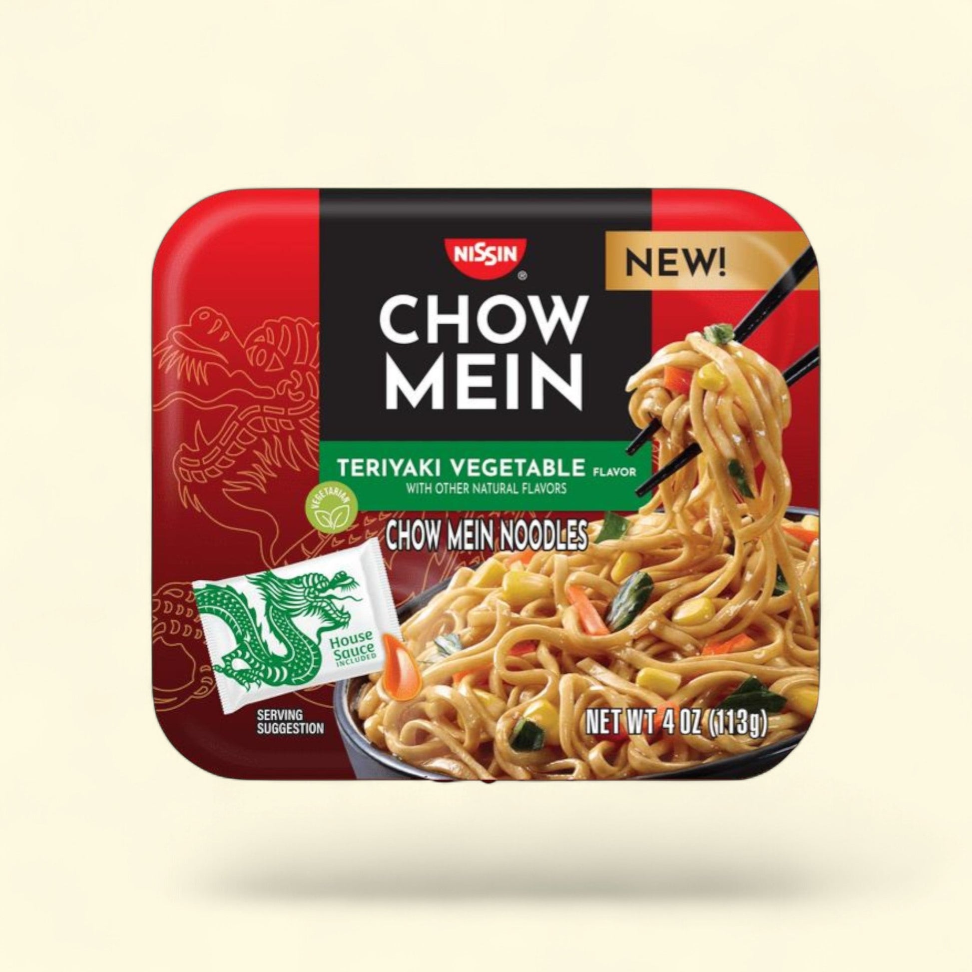 Nissin Foods Chow Mein Instant Noodles, Teriyaki Vegetable Flavor, ... — authentic US product shipped worldwide by Treatspree